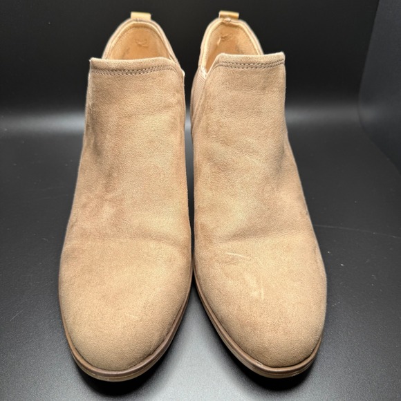 Dr Scholls Shoes - Dr Scholls Taupe Suede Ankle Boots Women's Size 7.5 Block Heel Chelsea Style